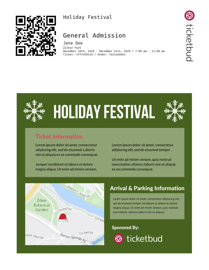Holiday Festival Custom Ticket